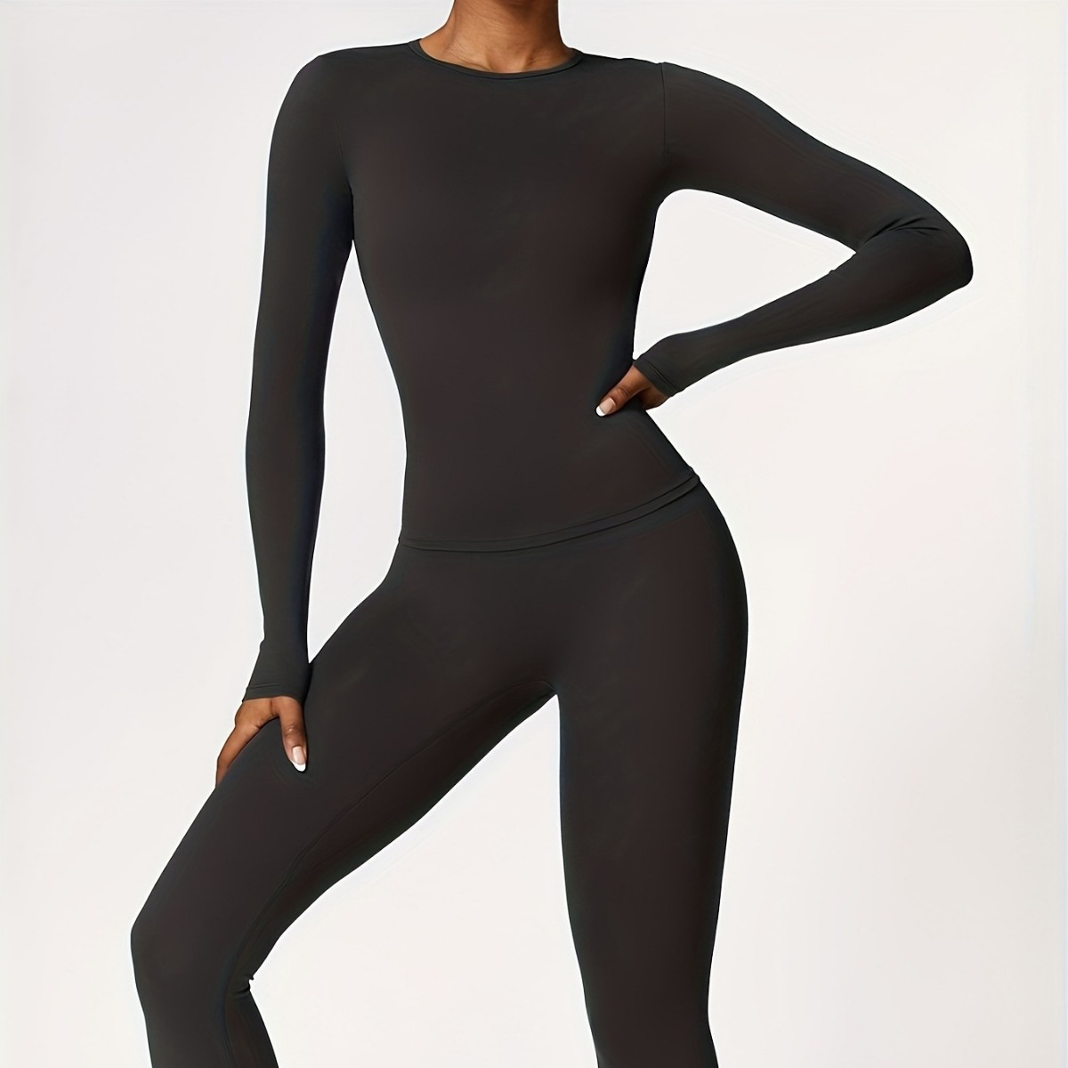 Fitness Yoga & Kickfit - Setelan yoga ketat lengan panjang untuk