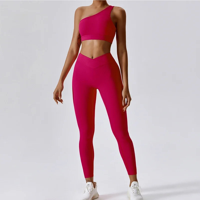 Yoga Fitness Hoodie - Set Yoga Bergaris Pakaian Olahraga Wanita