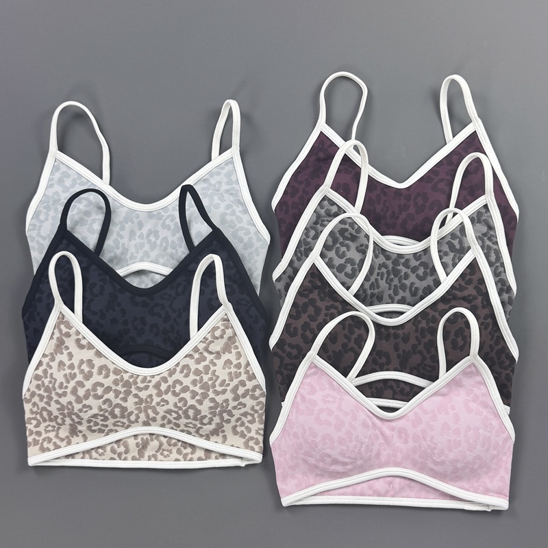 Stretch Strap Yoga - Bra Olahraga Wanita Motif Macan Tutul