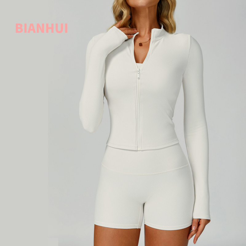 Yoga Fitness Jacket - BIANHUI Jaket Yoga Slim Fit Kerah