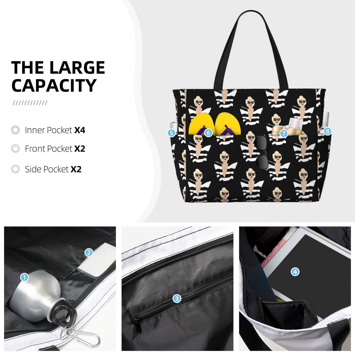 Tas Tote Pantai Lady Gaga, Tas - Yoga Fitness Telephone ulasan dan harga