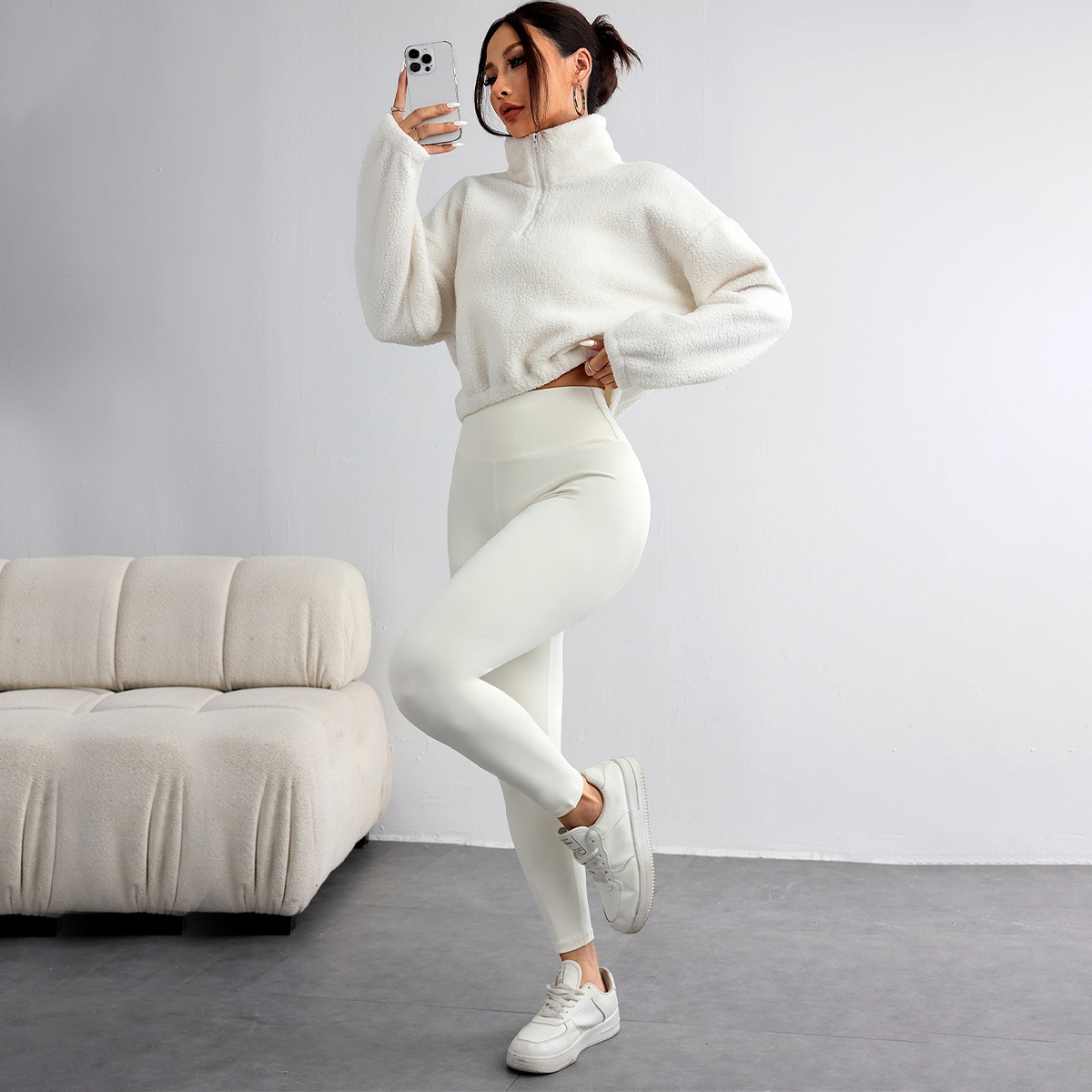 Setelan Yoga Warna Solid Musim - Yoga Fitness Hoodie ulasan dan harga
