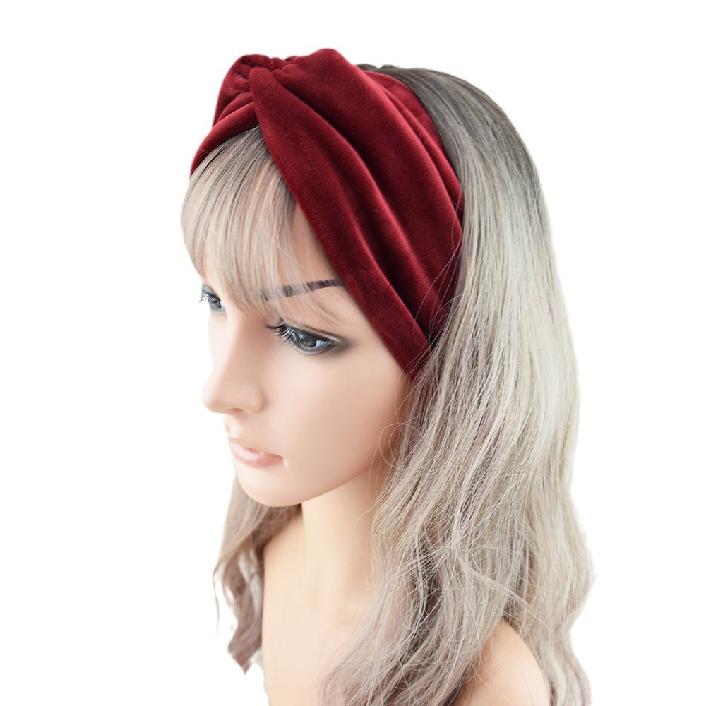 Headband Lebar Beludru Solid B - Stretch Strap Yoga ulasan dan harga