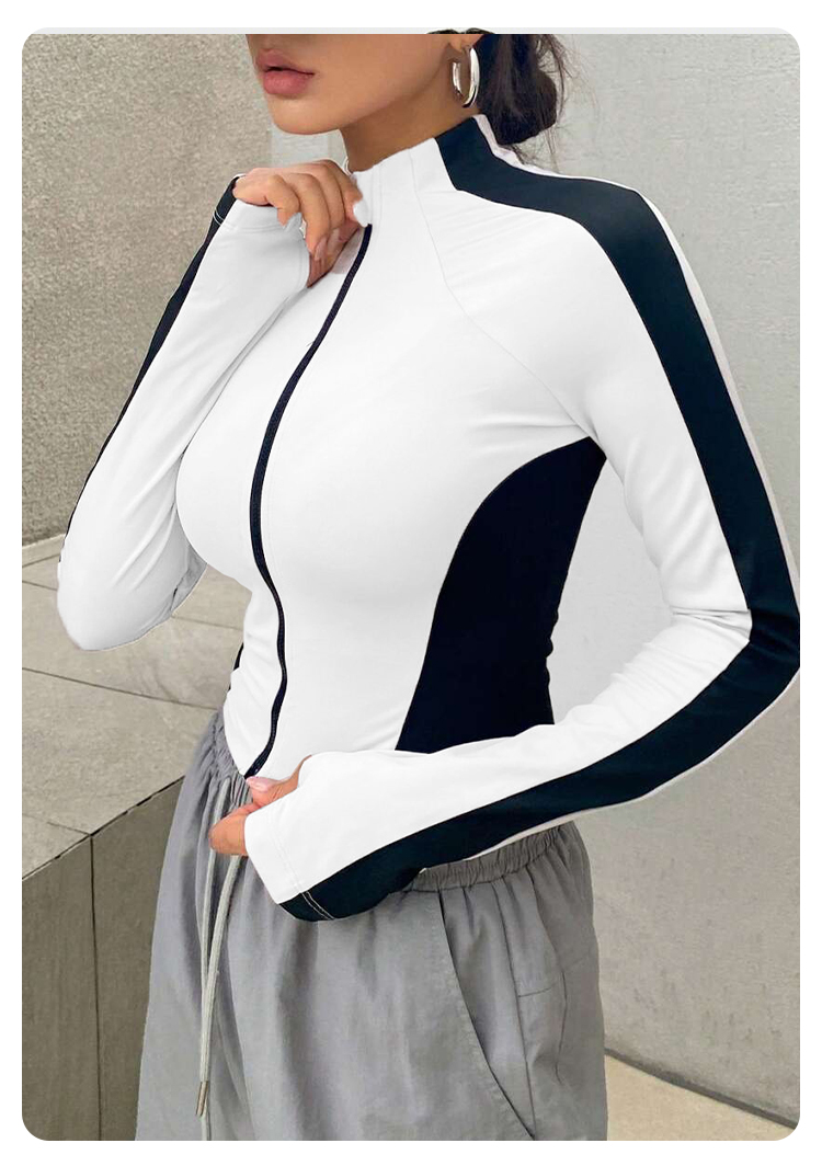 Jaket Yoga Kerah Tinggi untuk  - Yoga Fitness Jacket ulasan dan harga