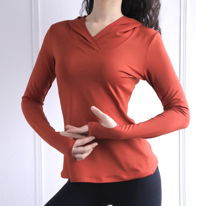 Baju Yoga lengan panjang wanit - Yoga Fitness Hoodie ulasan dan harga
