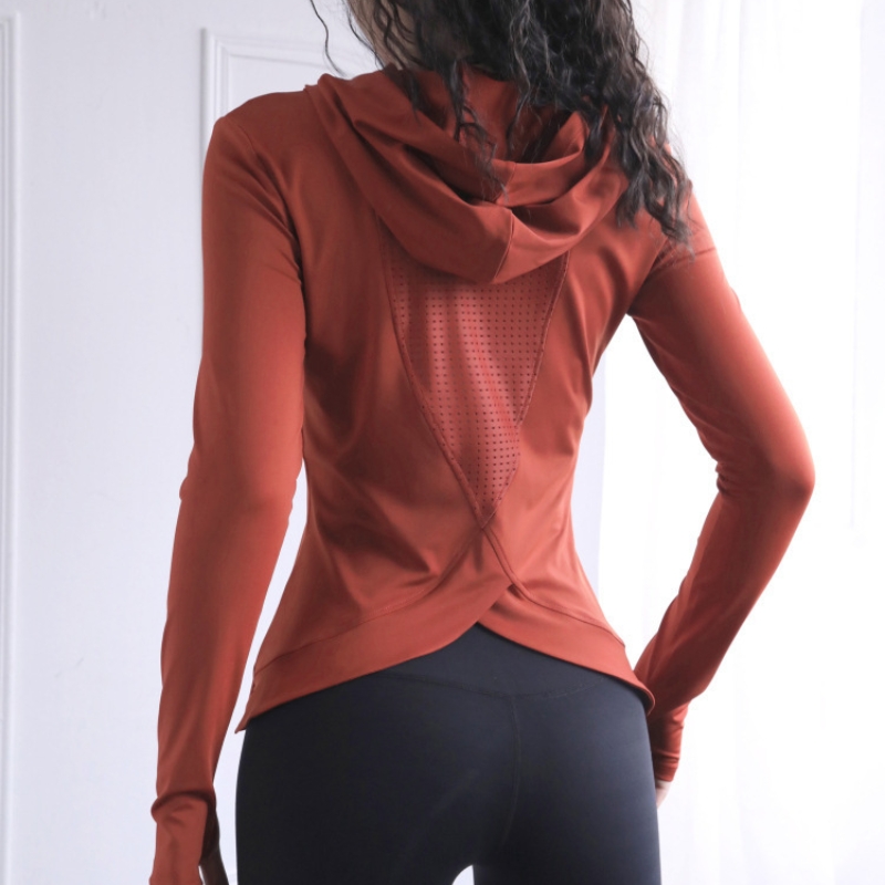 Baju Yoga lengan panjang wanit - Yoga Fitness Hoodie ulasan dan harga