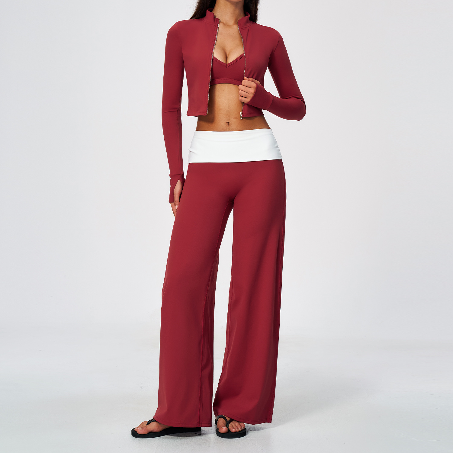Setelan Yoga Wanita 3 Potong:  - Yoga Fitness Jacket ulasan dan harga